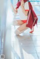 Coser @ 桜 桃 喵 Vol.091: 红色 体操服 (44 photos)